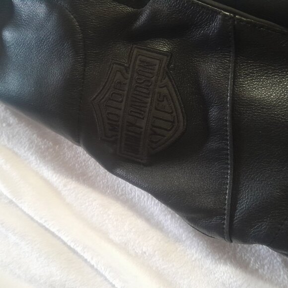 Mens Harley Davidson 3 in 1 reflective Willie G Skull Leather Jacket - Picture 6 of 14